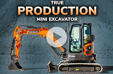 мини-экскаватор Develon DX35Z-7 отлично справляется с земляными работами в ограниченном пространстве